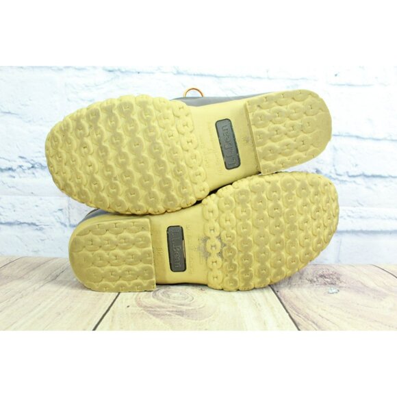 LL Bean Ankle Duck Boots Brown Leather Lace Up Unlined Round Toe Size 6 M - Picture 10 of 10